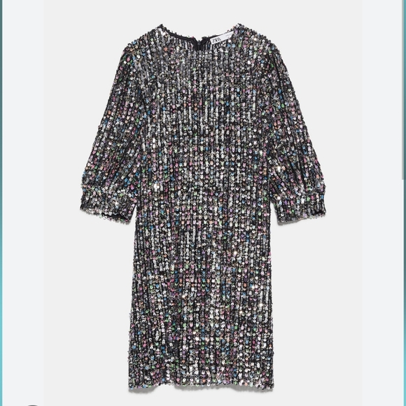 Zara multicolored sequins mini dress - Picture 2 of 2